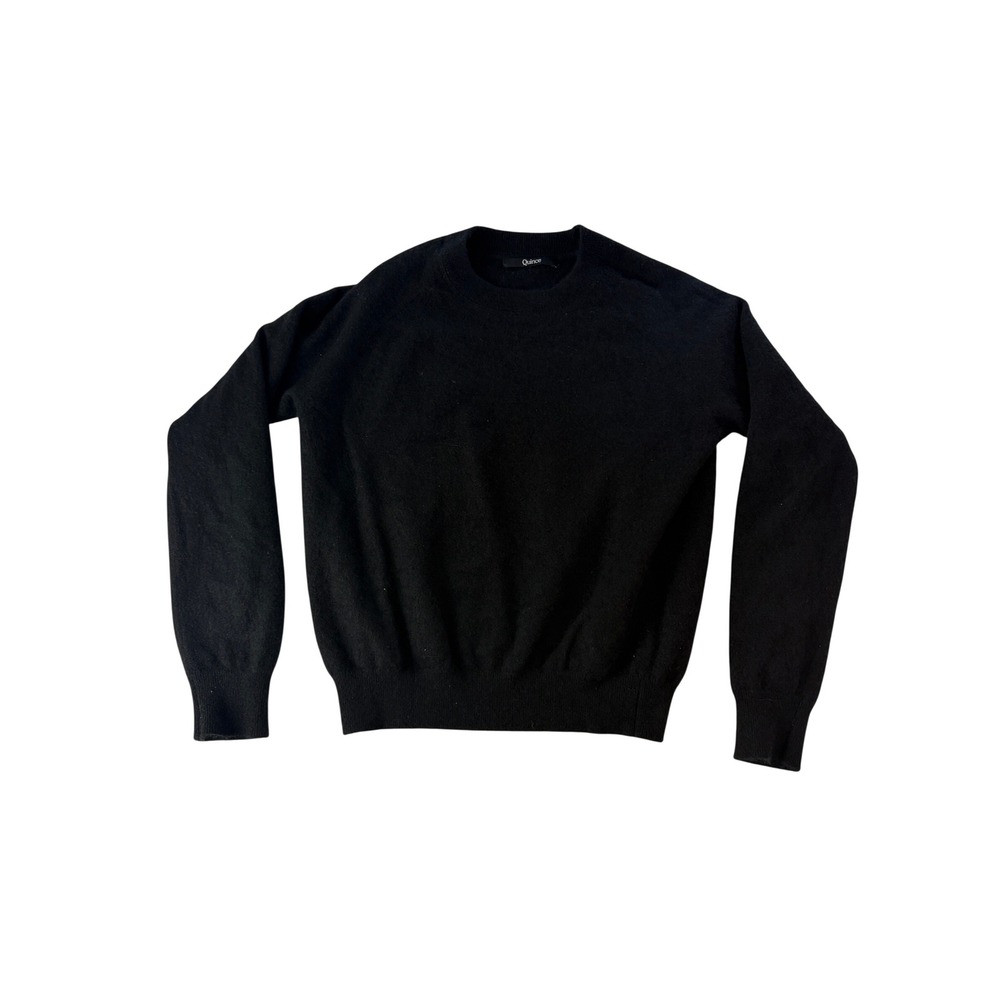 Quince Sweater Womens Large Mongolian Cashmere Black Old Money Preppy